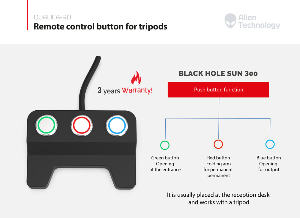 Qualica RD Black Hole SUN300 Wired remote control button 2