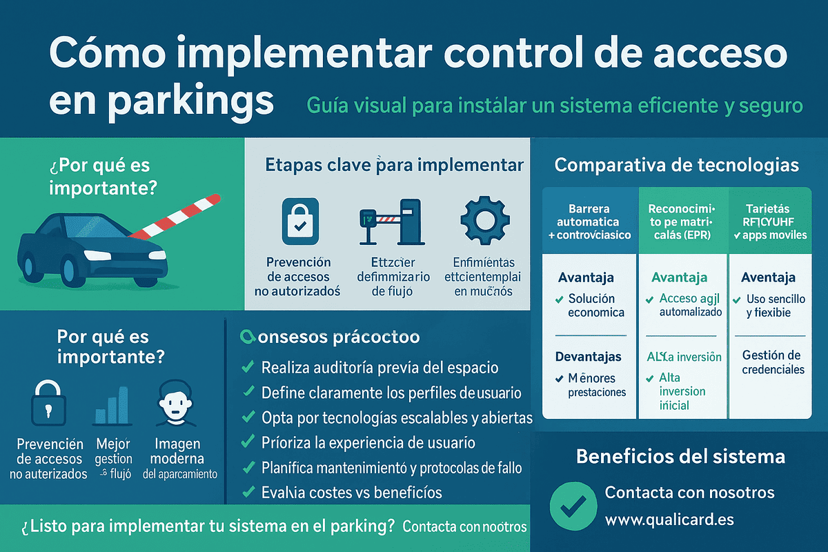 Cómo implementar control de acceso en parkings infografia Cómo implementar control de acceso en parkings infografia